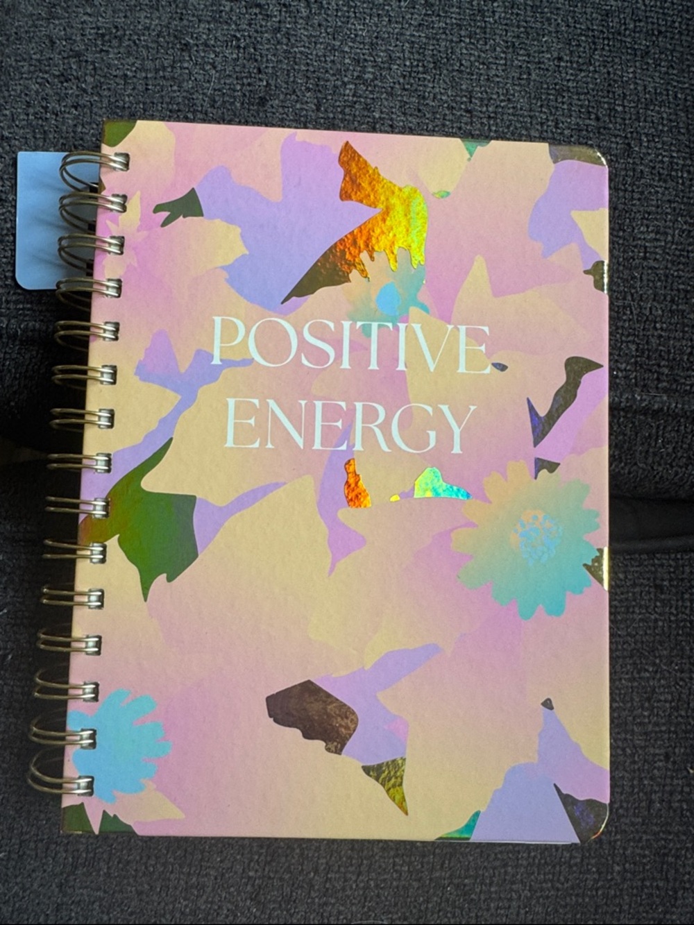 Positive Energy Spiral Guided Mindfulness Journal - Pastel Holographic Floral